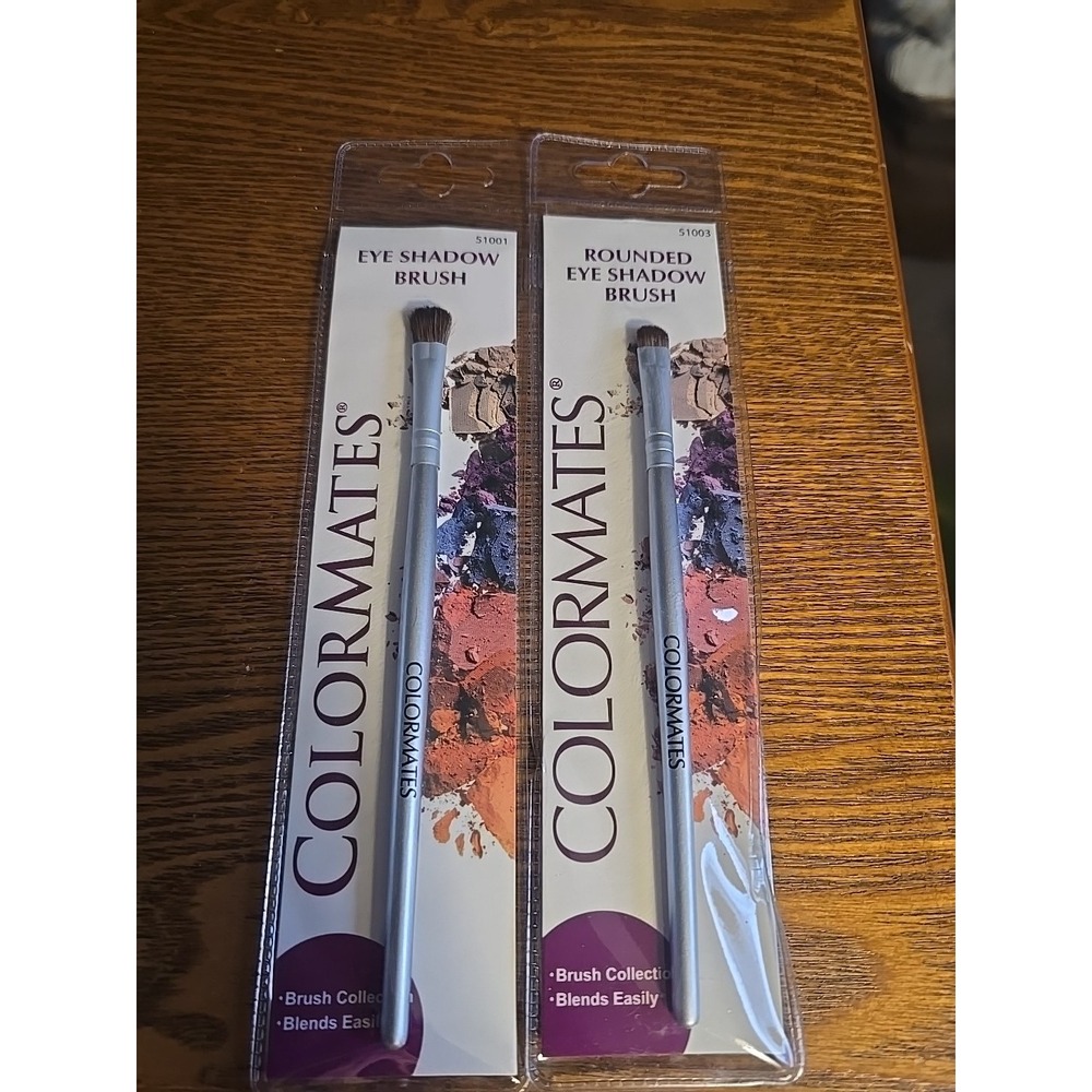 2- COLORMATES Rounded Eye Shadow Brush #51003 & Eye Shadow‎ Brush 51001